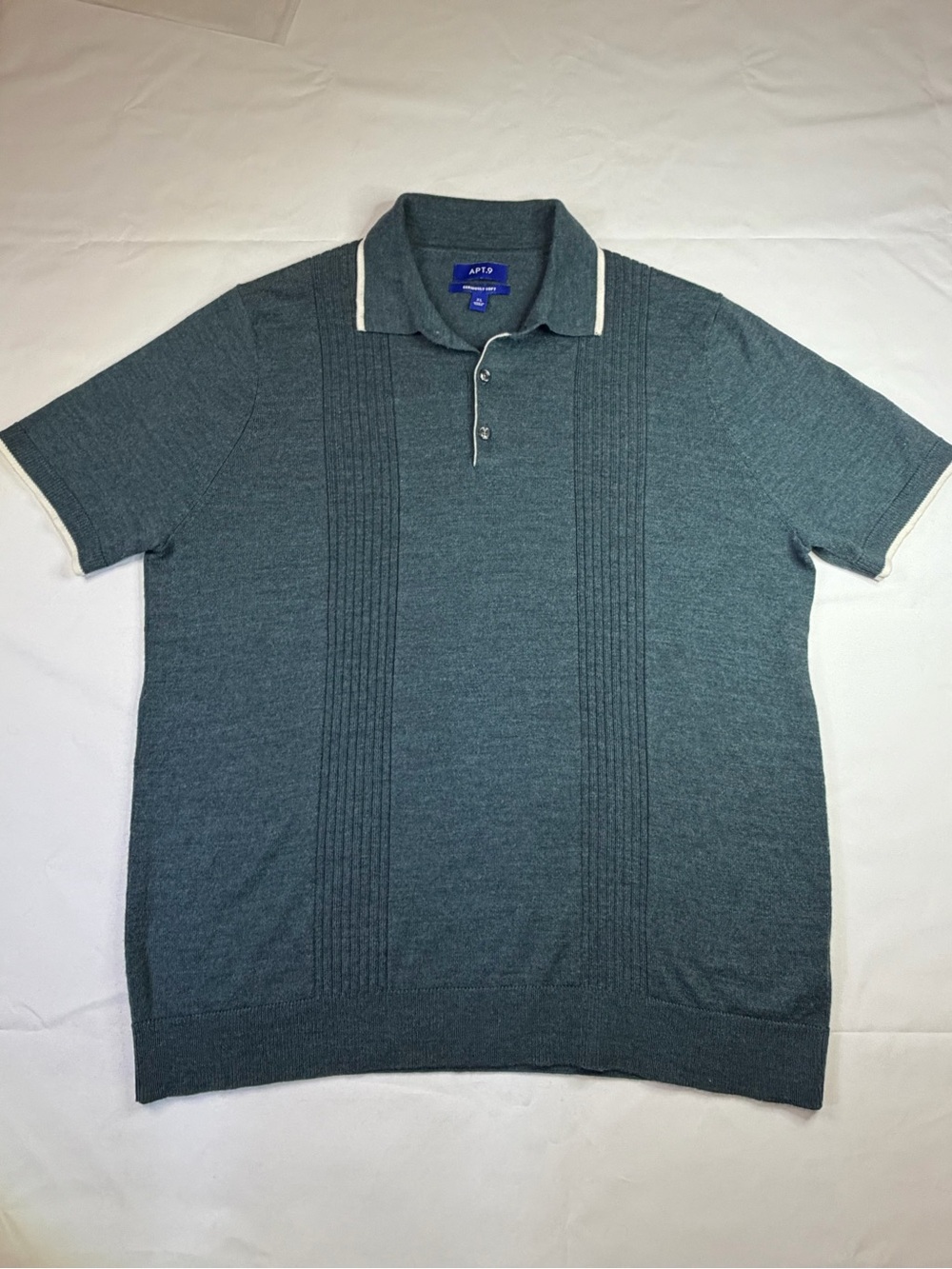 Apt. 9 Men's Teal Knit Polo with Contrast Trim